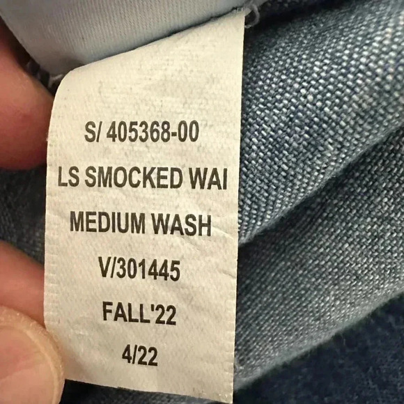 GAP Puff Sleeve Denim Dress with Washwell Smocked Waist Boho Prairie Size Small - Picture 8 of 12